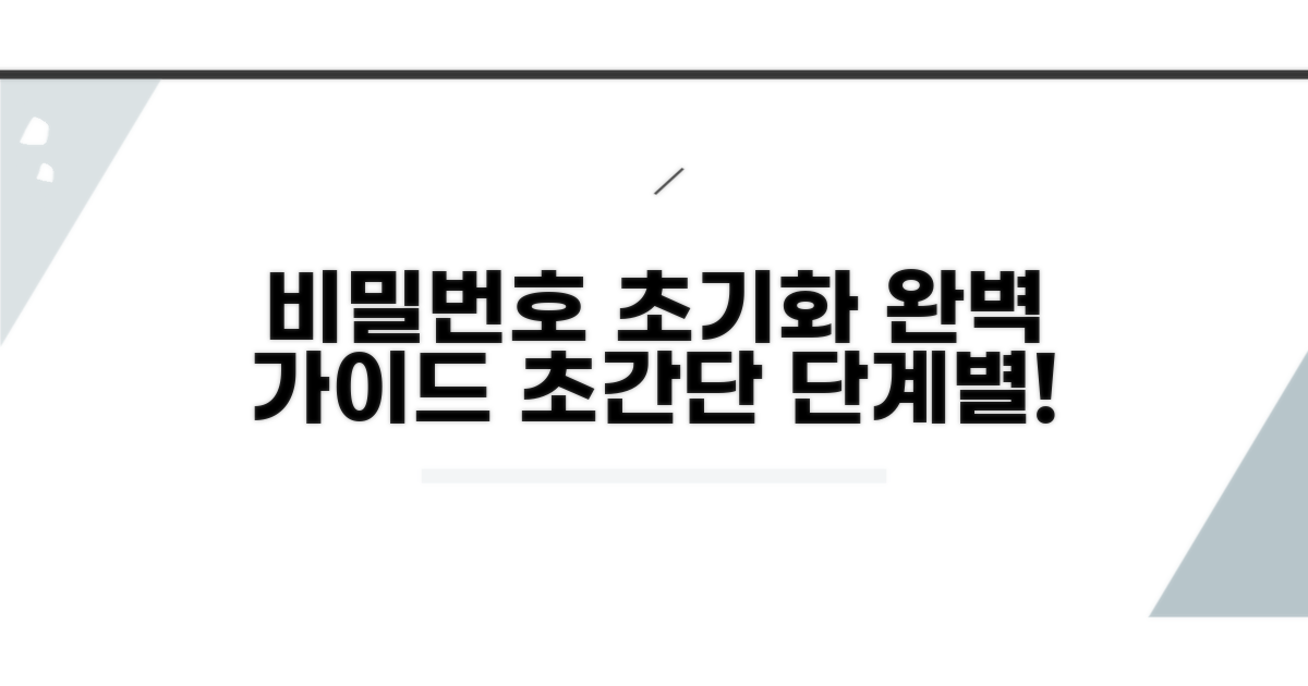 단계별 비밀번호 초기화 완벽 가이드