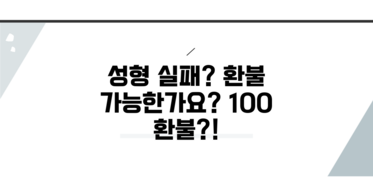 성형 실패, 환불 가능할까?