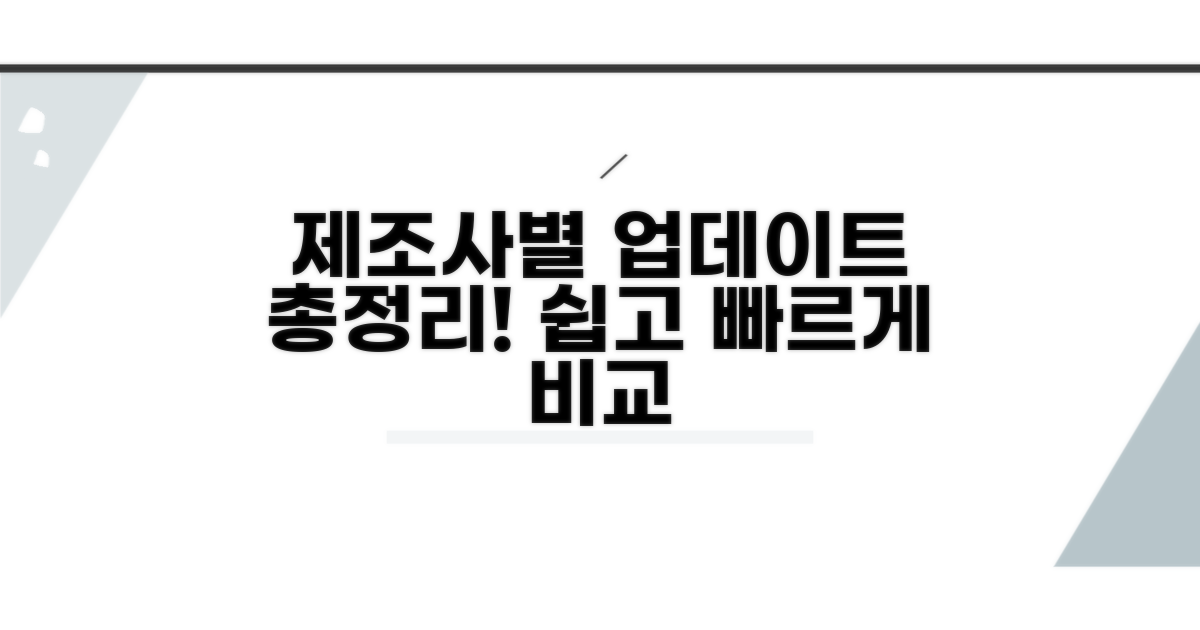 제조사별 업데이트 방법 비교