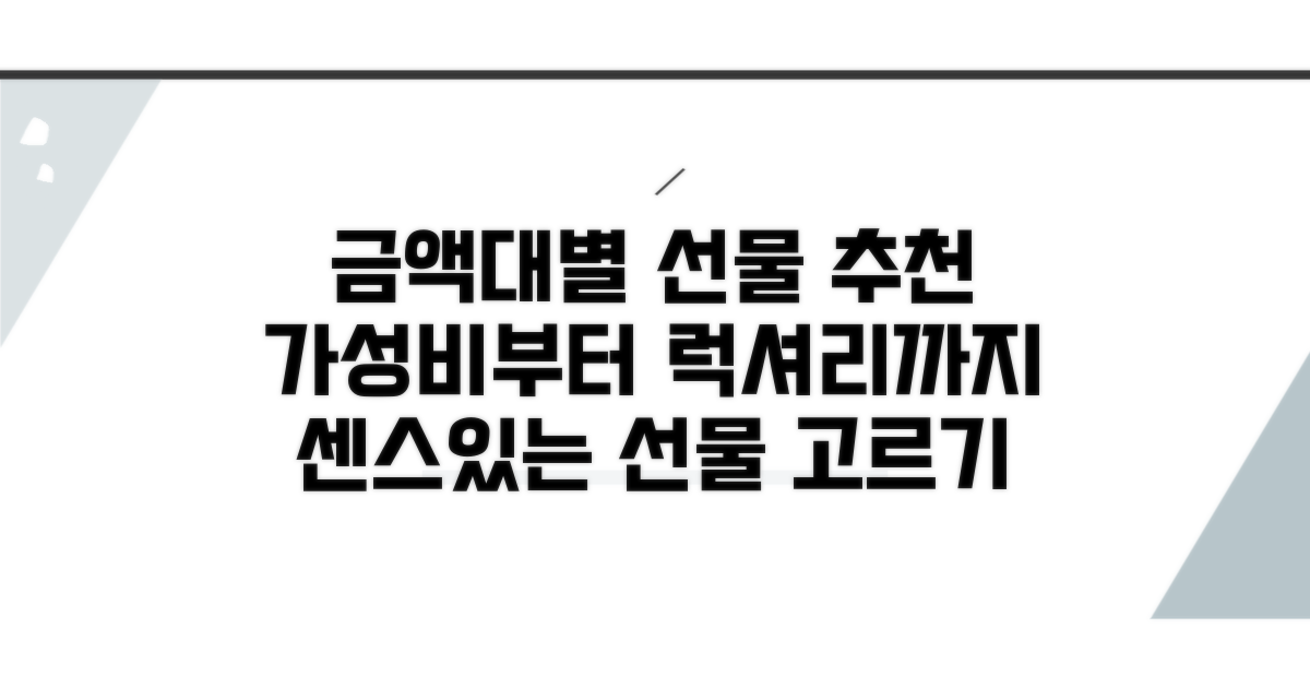 가성비부터 고급 선물까지 금액대별 추천