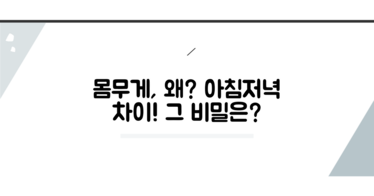 아침 저녁 몸무게 차이 원인