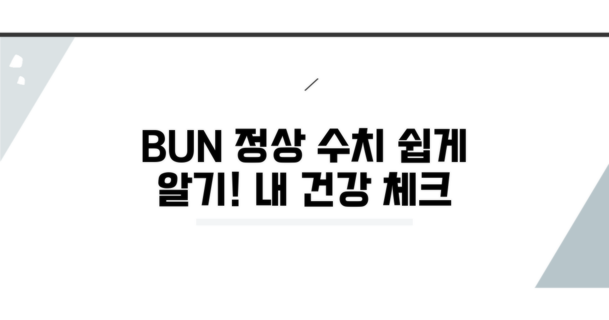 BUN 정상 수치, 알기 쉽게 설명
